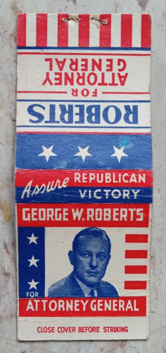 Vintage Matchbook Matchcover George W. Roberts 