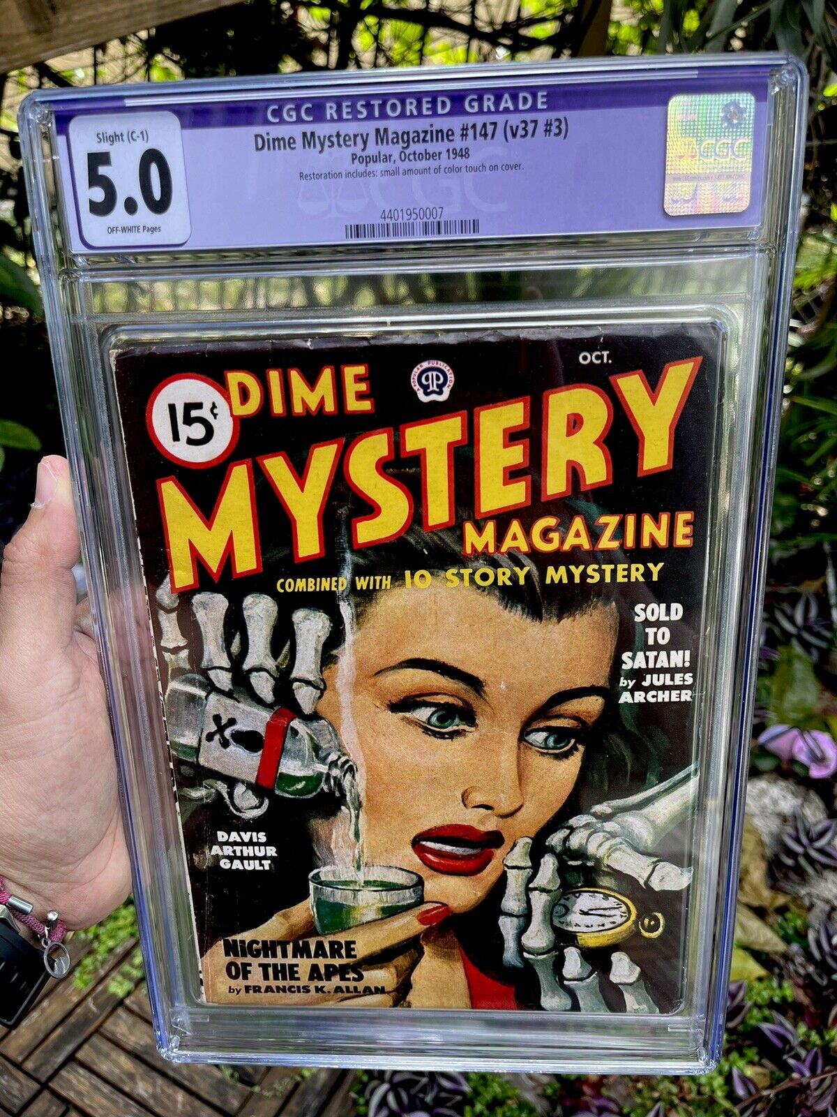 Dime Mystery Magazine #147 V37 #3 October 1948 Slight Restoration CGC 5.0 Pulp