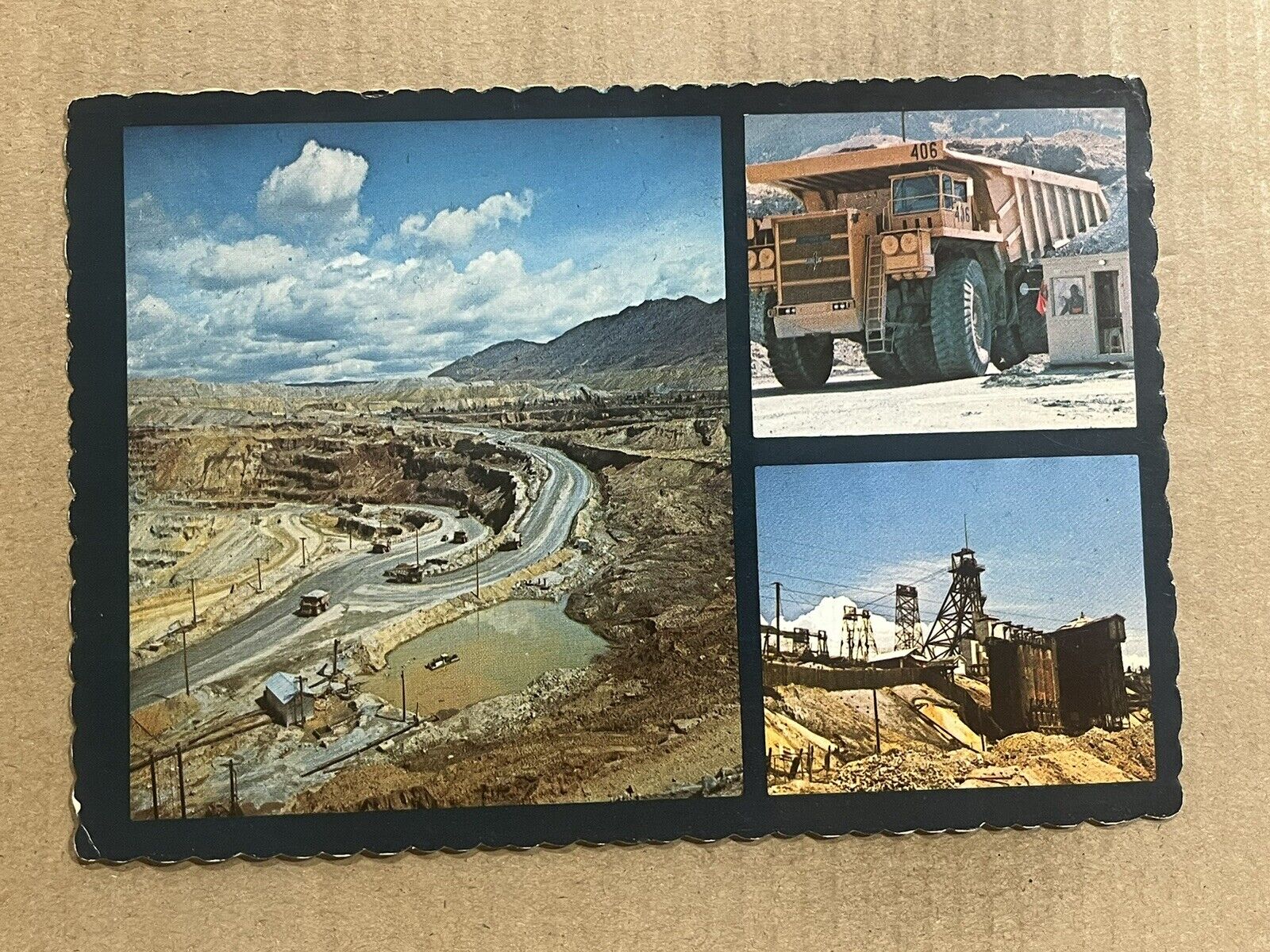 Postcard Butte MT Montana Open Pit Copper Mine Mining Berkeley Pit Vintage PC