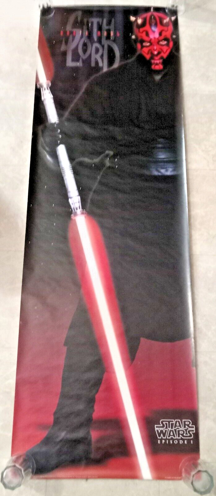 Rare Vintage 1999 Darth Maul Sith Lord 6’ Poster  Life Size Episode 1  