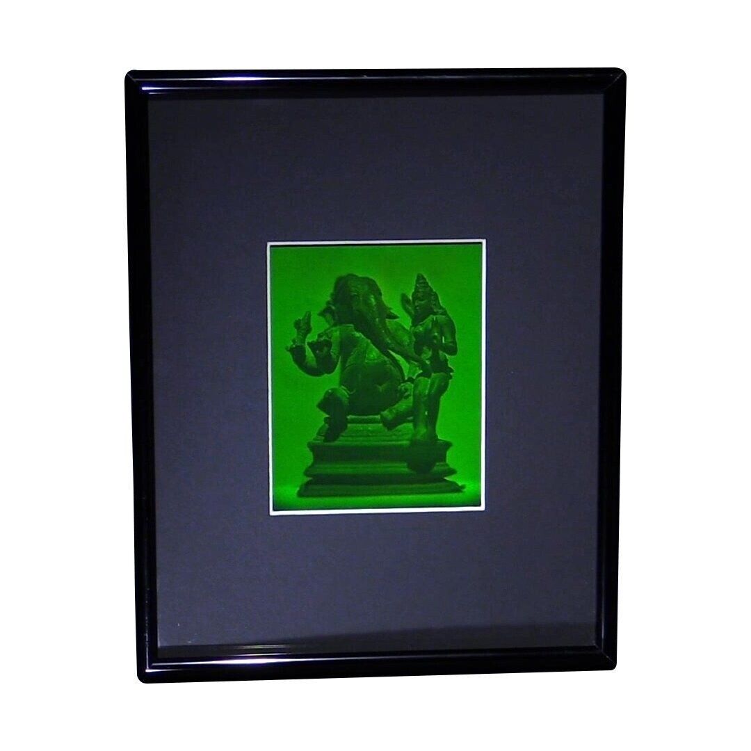 3D GANESHA Hologram Picture FRAMED, Collectible Photopolymer Type Film