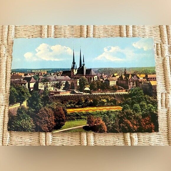 Luxembourg “Aerial View Of Cathedral” Vintage Postcard