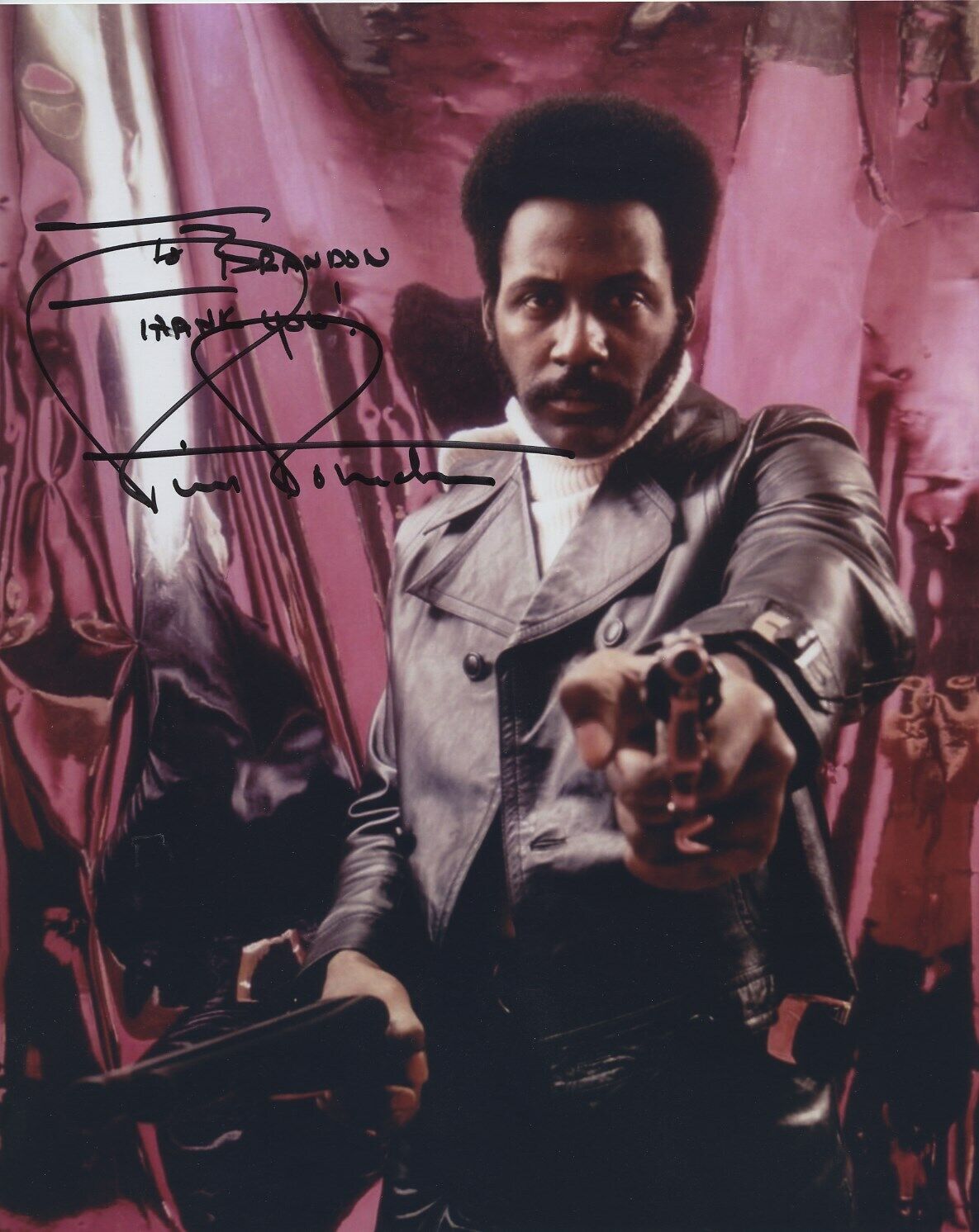 RICHARD ROUNDTREE SIGNED AUTOGRAPHED COLOR SHAFT PHOTO TO BRANDON