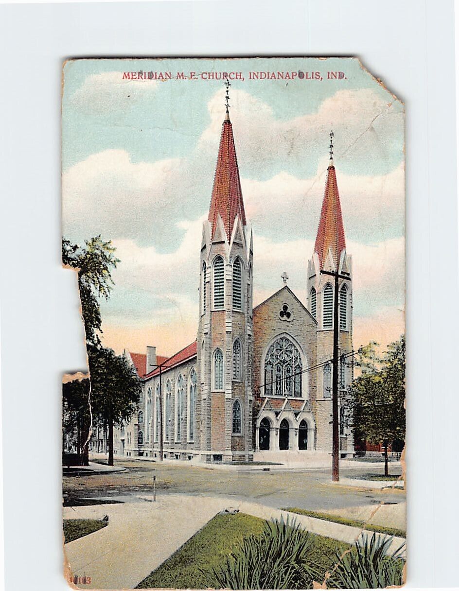 Postcard Meridian ME Church Indianapolis Indiana USA