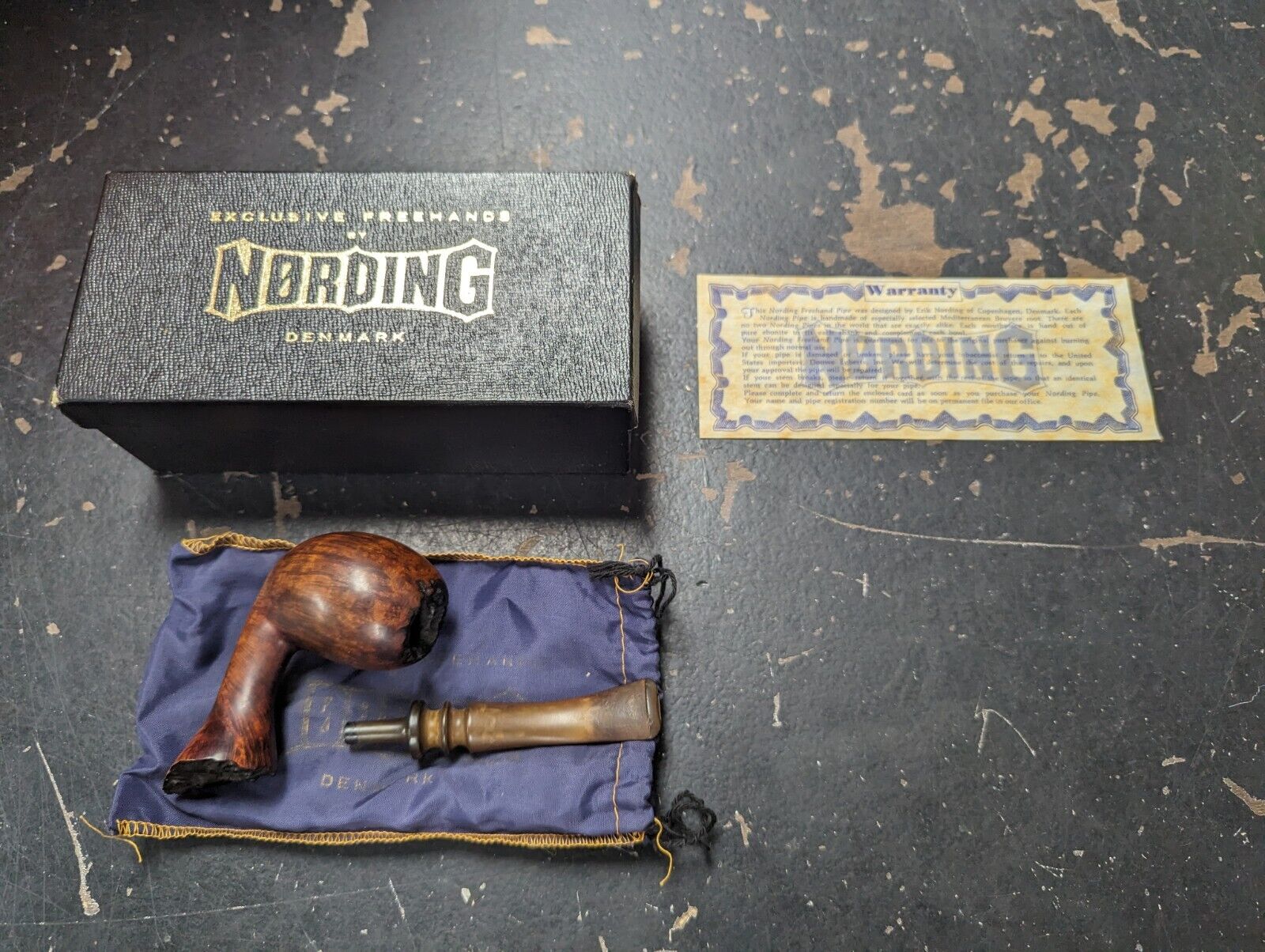 Vintage Denmark Nording Freehand Tobacco Pipe Model \