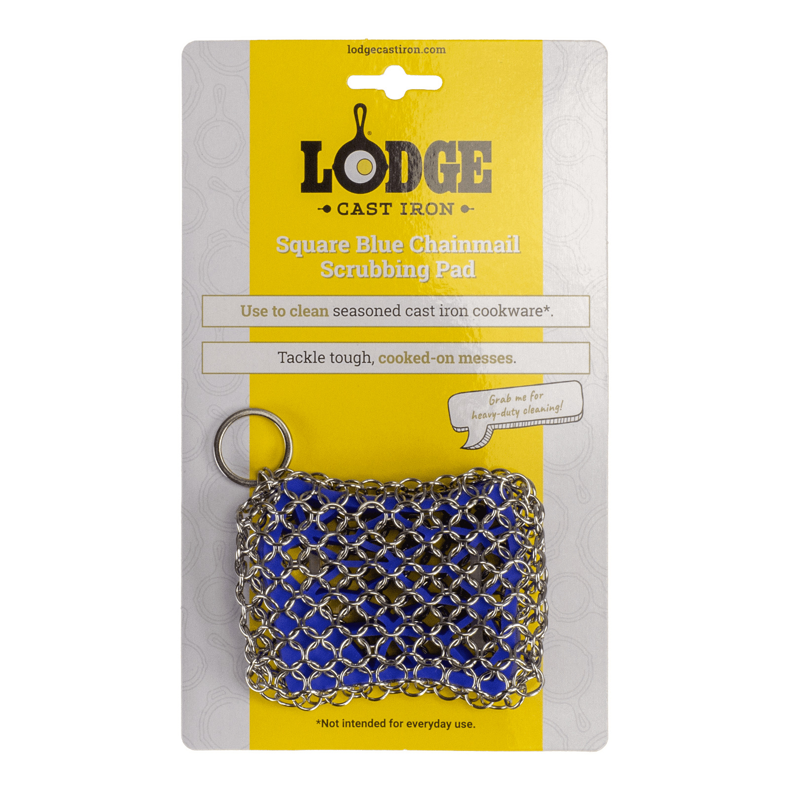 New Lodge Cast Iron Square Chainmail Scrubbing Pad, 1, Blue