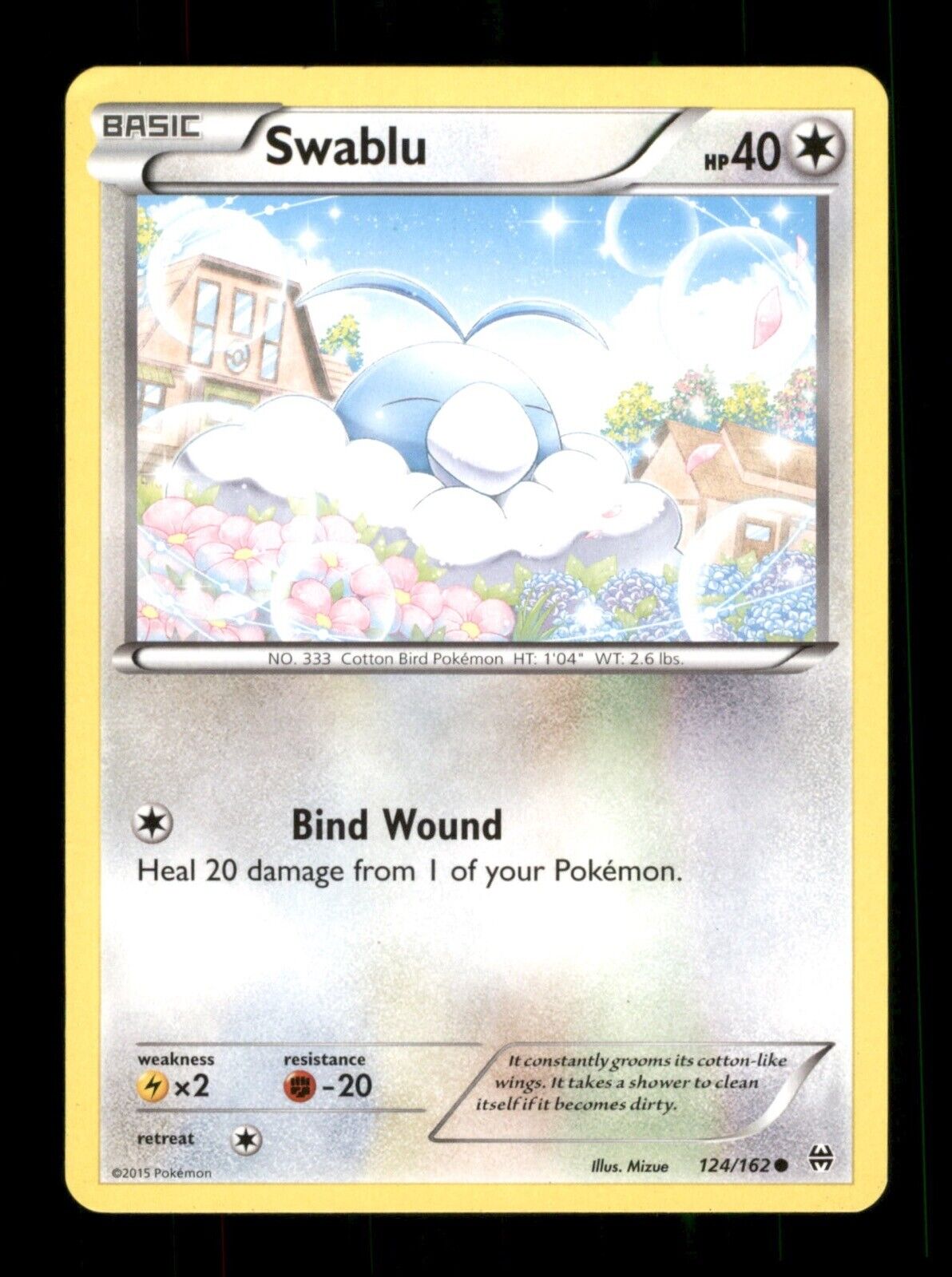 Swablu 124/162 Non-Holo Nintendo  Pokemon Trading Card TCG 