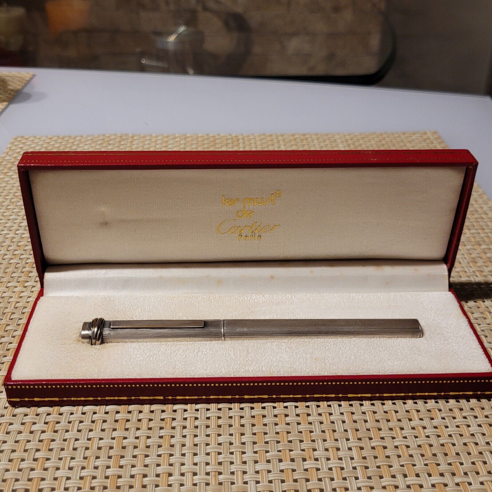Vintage Cartier Vendome, Trinity STERLING SILVER (925) Ballpoint Pen with Box