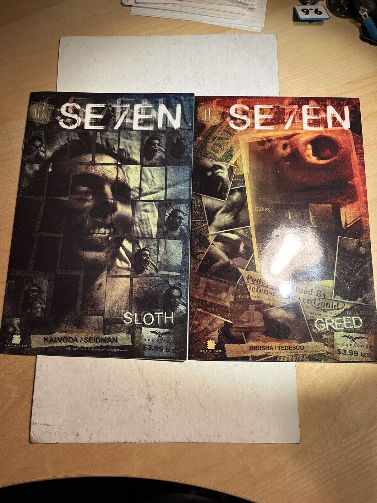 Se7en (aka Seven) - 2006, Zenoscope - # 2 & 3 (Sloth and Greed) Comic Book Lot