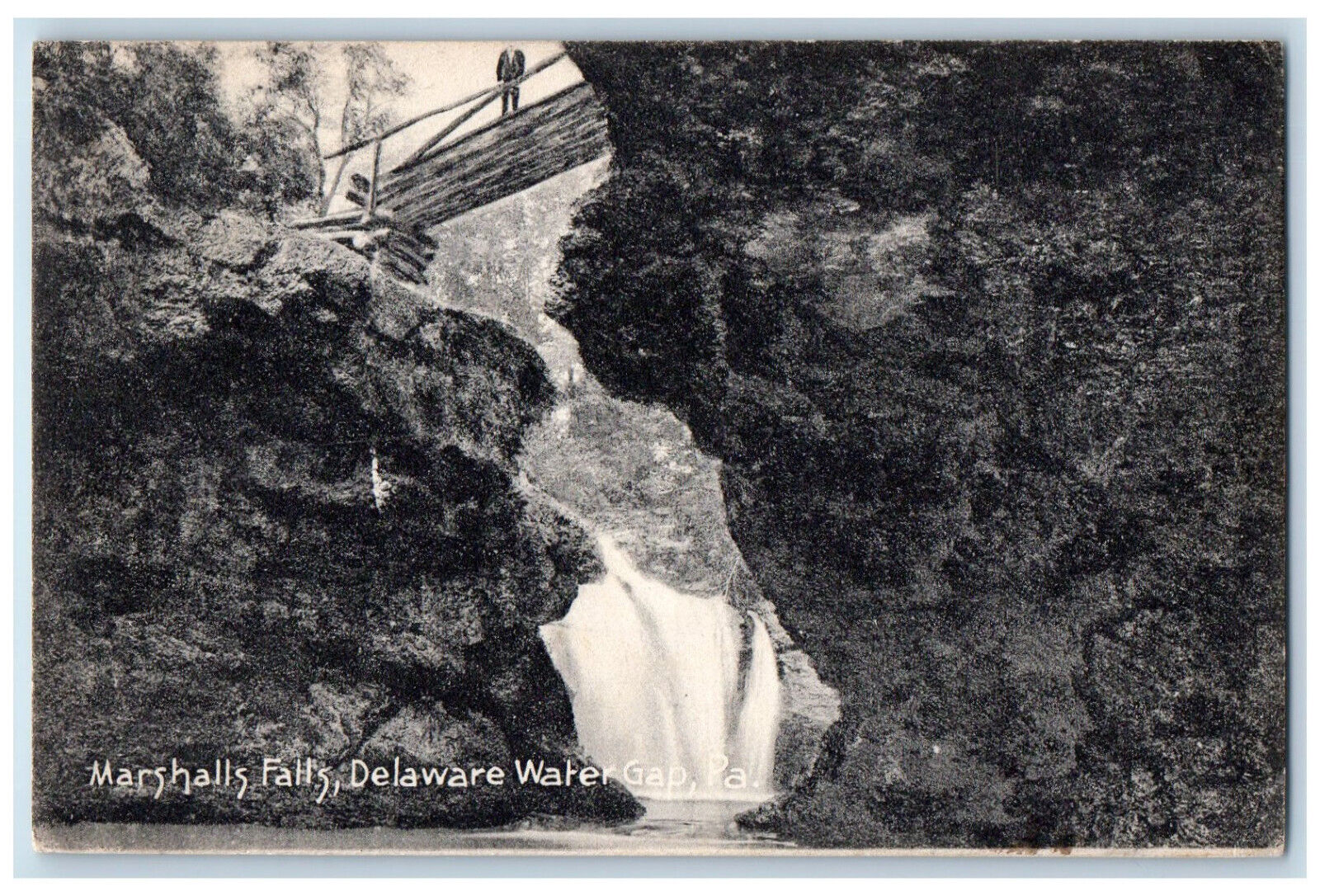 Scenic View Marshalls Falls Delaware Water Gap Pennsylvania PA Antique Postcard