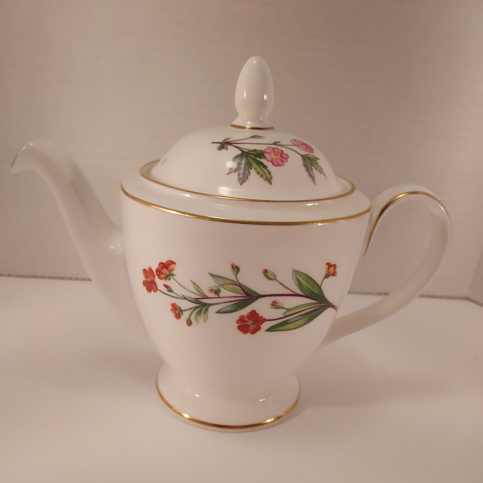 Vintage Minton Bone China Tea Pot Dainty Sprays Floral Meadow S-745 England