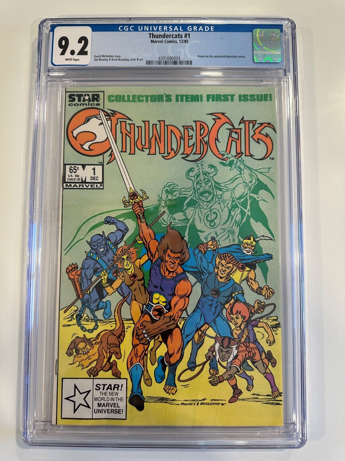 THUNDERCATS #1 CGC 9.2 WHITE PAGES 1985 FIRST PRINT (STAR/MARVEL 1985)