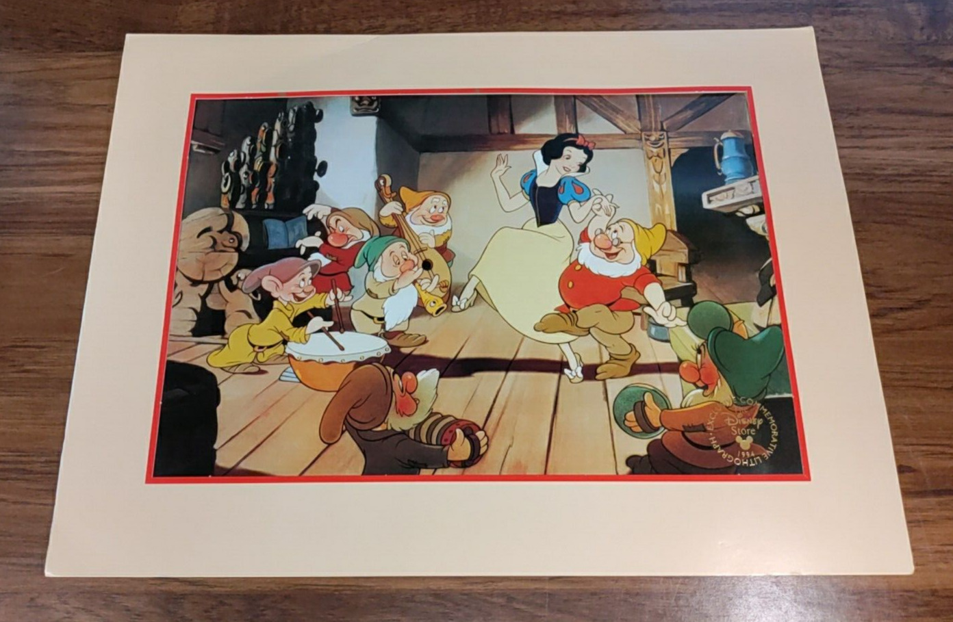 Snow White Seven Dwarfs Lithograph The Disney Store Exclusive Commemorative 1994