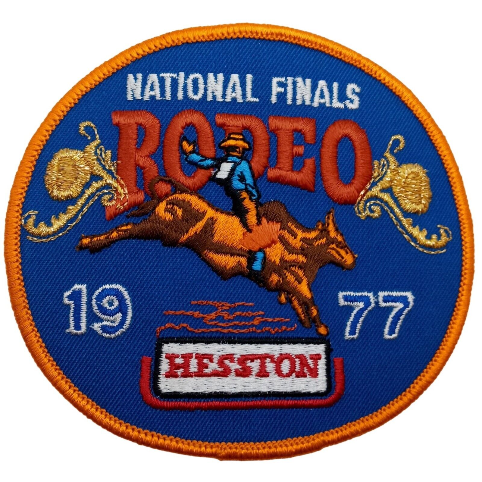 1977 NFR Rodeo Patch National Finals Vintage Bull Rider Hesston Cowboy Western W