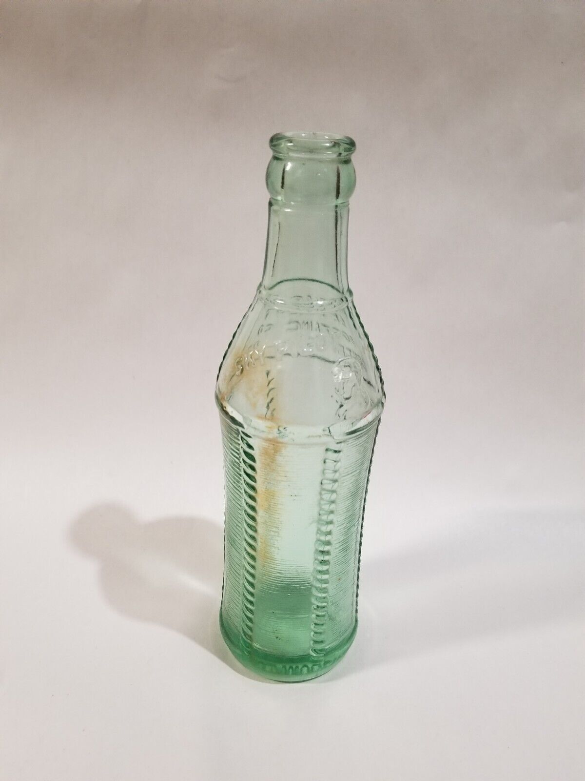 Rare Vintage Sky Pilot 8oz Embossed Glass Soda Pop Bottle Dallas Fort Worth TX