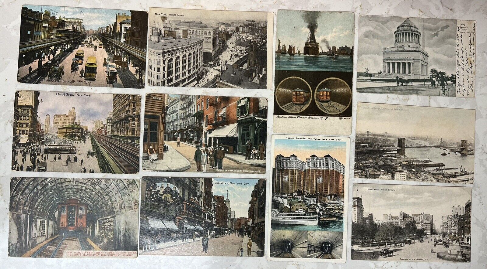 Nine early 20th century New York City postcards