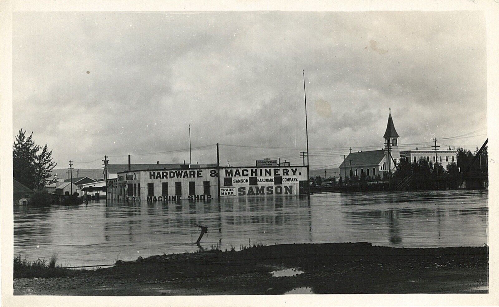 Vintage Photograph Samson Hardware and Machinery Fairbanks Flood 1930 ALASKA 
