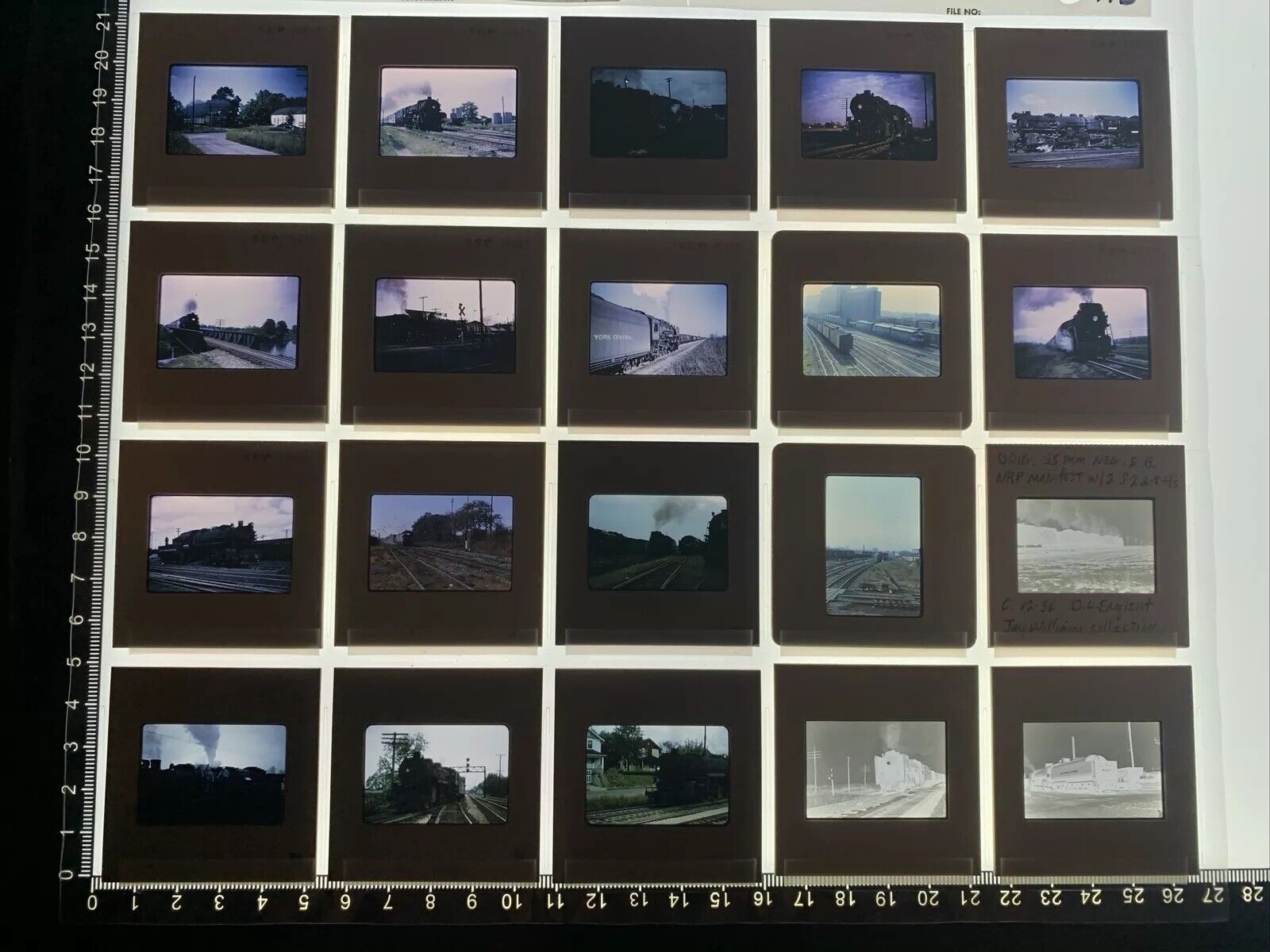Vintage Lot 20 Trains related 2x2 35mm Original Slides 1974 T16