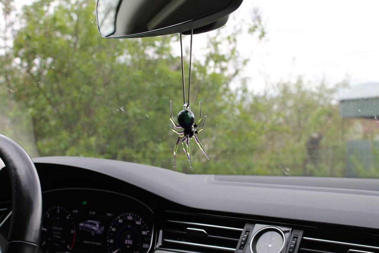 Car jewelry Glass Spider - Mirror Accessories Blown glass Spider