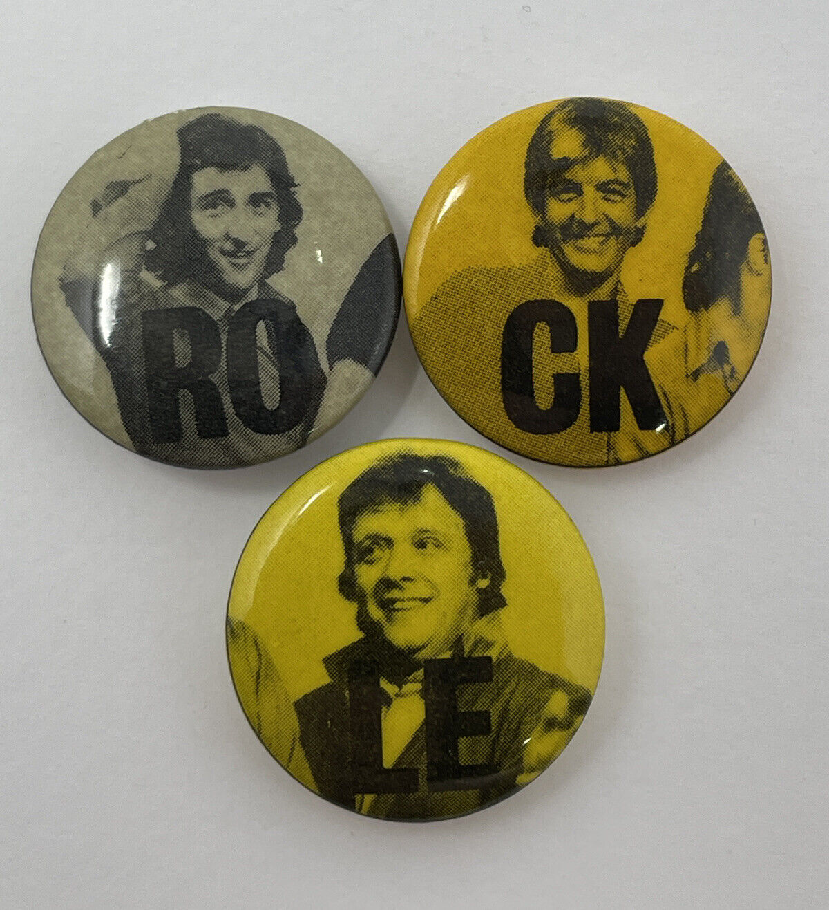 Rockpile vintage promo pin set of 3 Dave Edmunds  Nick Lowe