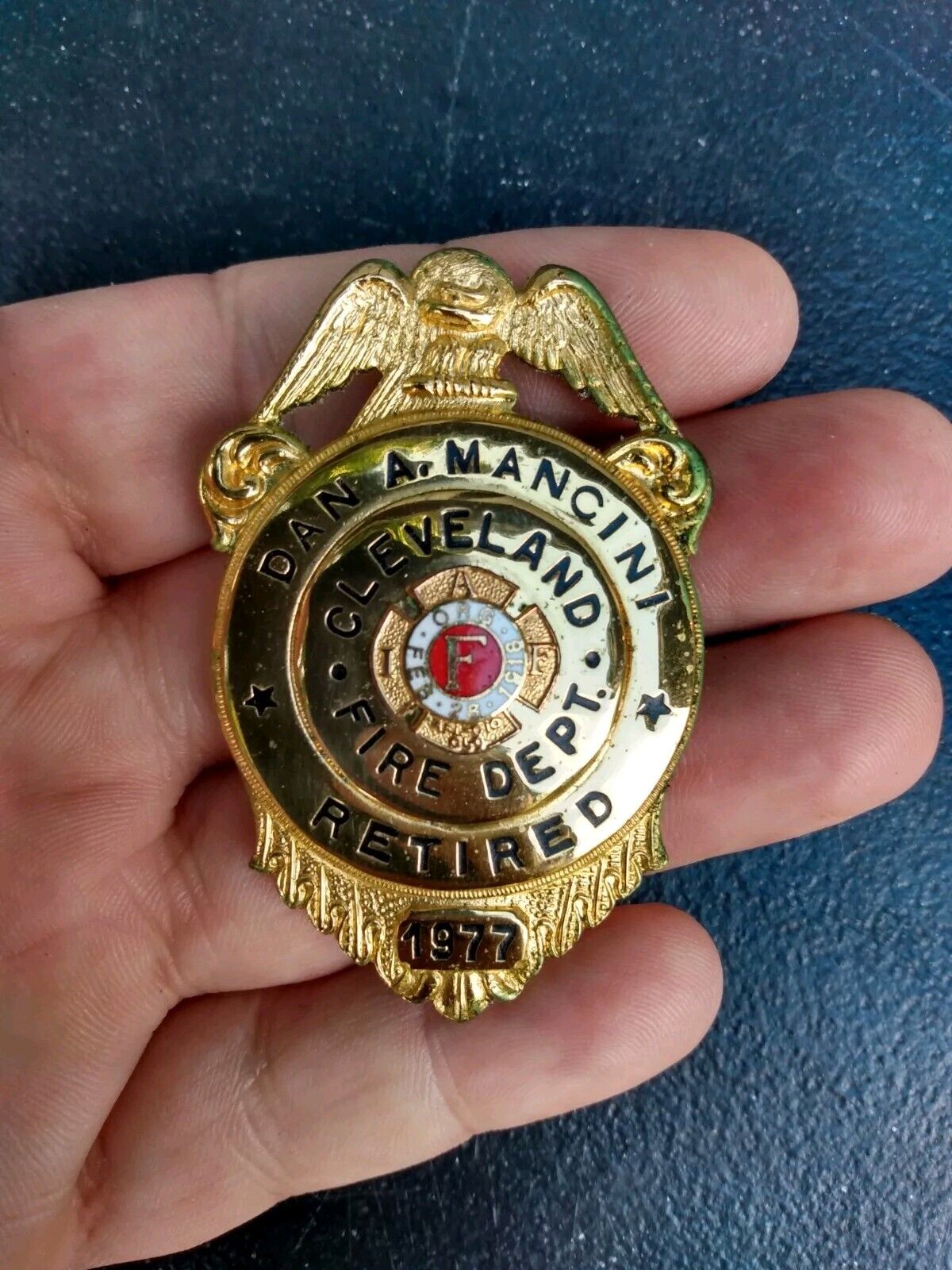 Vintage Obsolete Cleveland Fire Department Retirement Badge