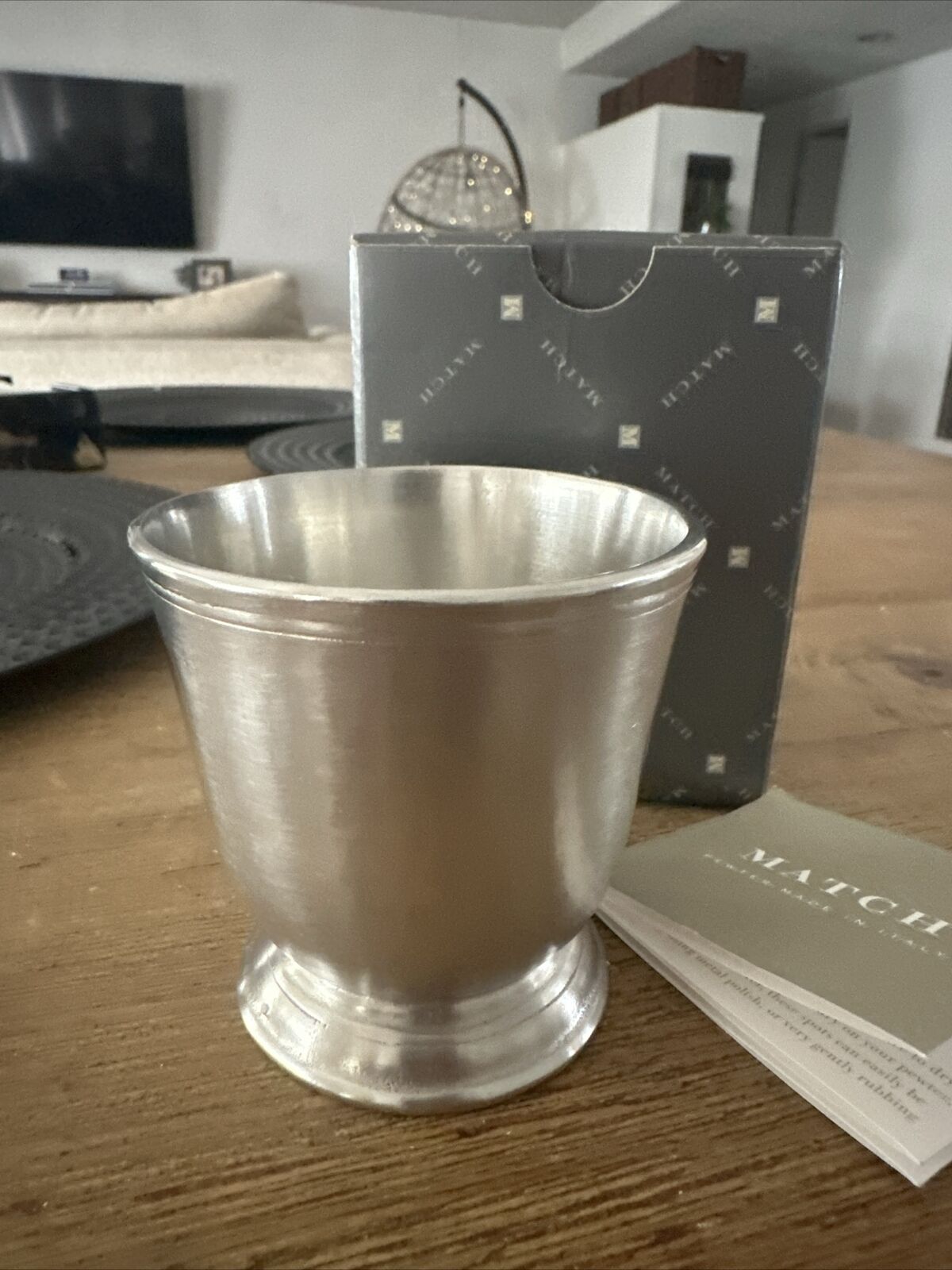 Match Pewter Footed Small Bowl Vase 