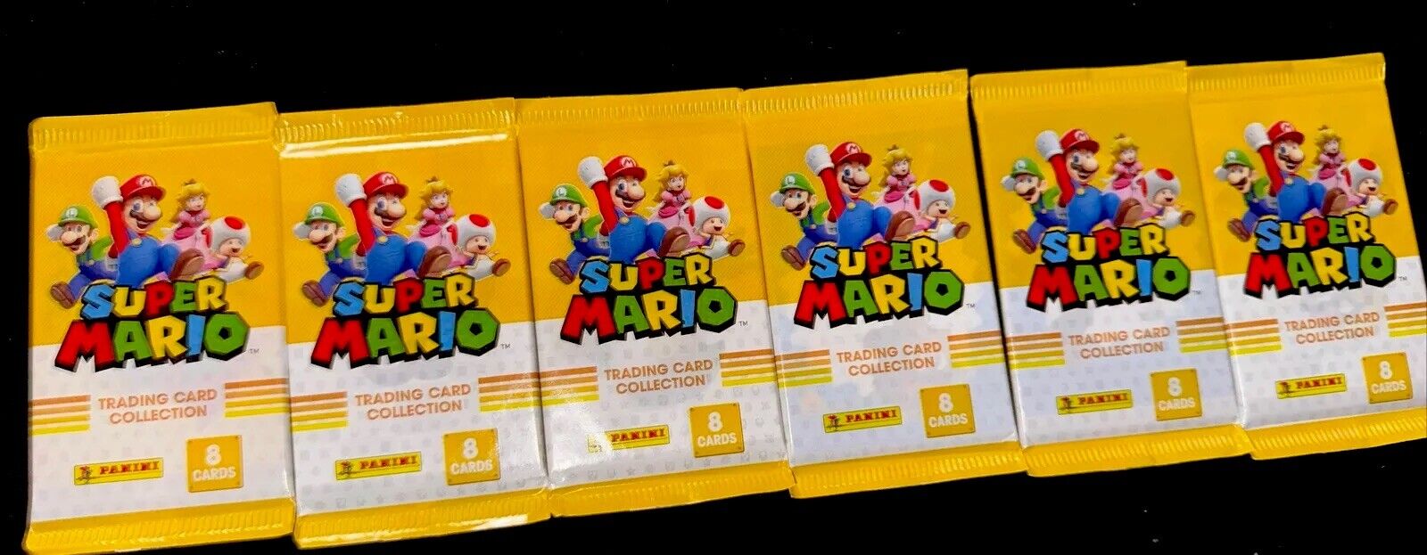 Lot of (6) 2022 Panini Super Mario Trading Cards Factory Sealed Booster Packs
