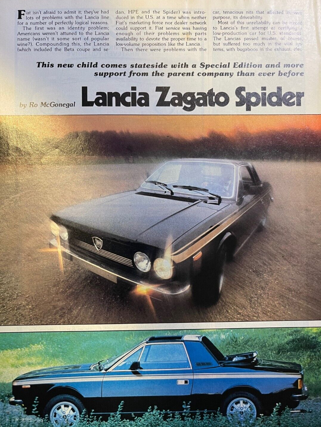 1979 Road Test Lancia Zagato Spider