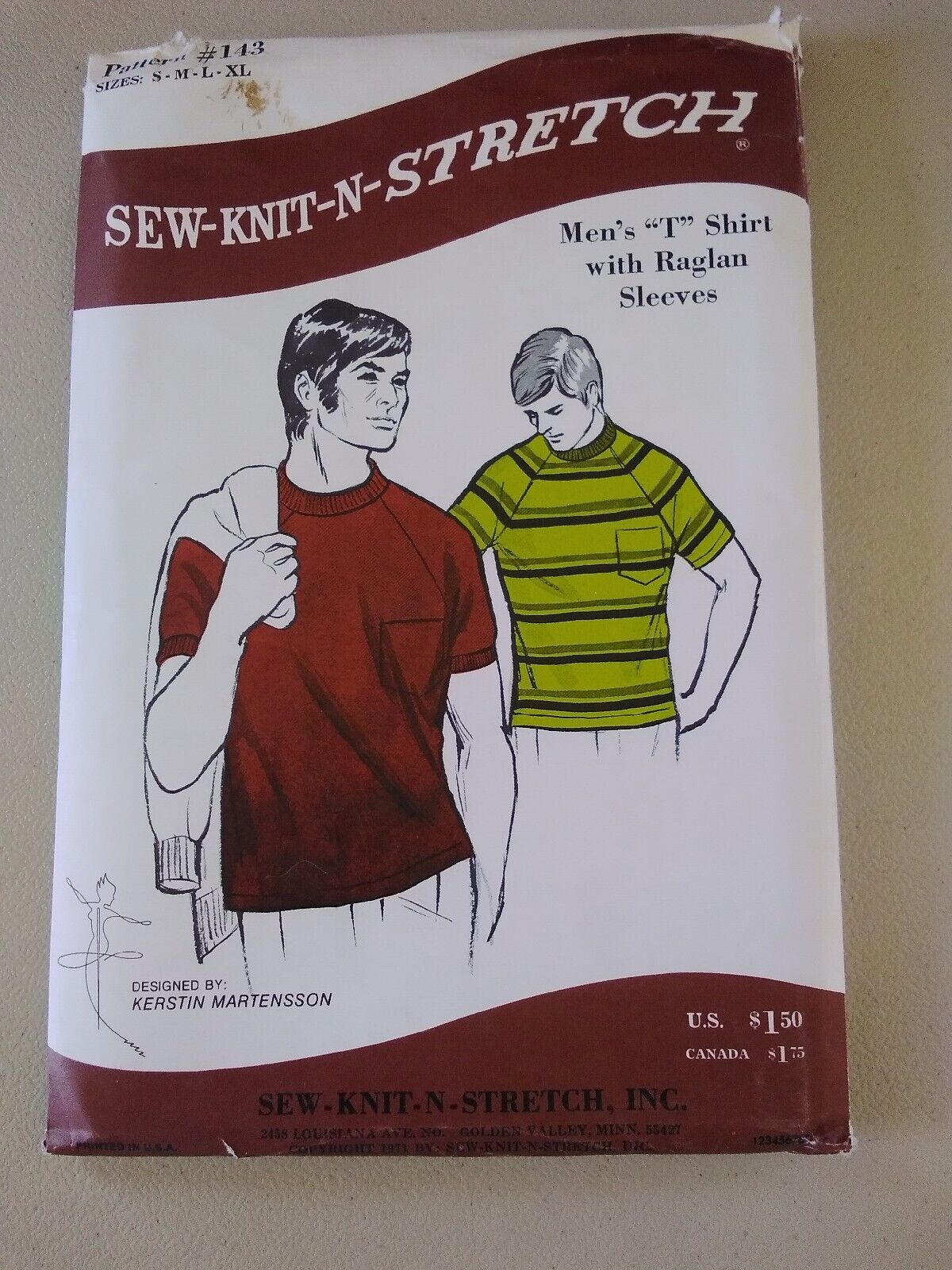 Vintage 1971 Sew-Knit-N-Stretch Pattern #143 Men\'s T Shirt Size S-XL Uncut 