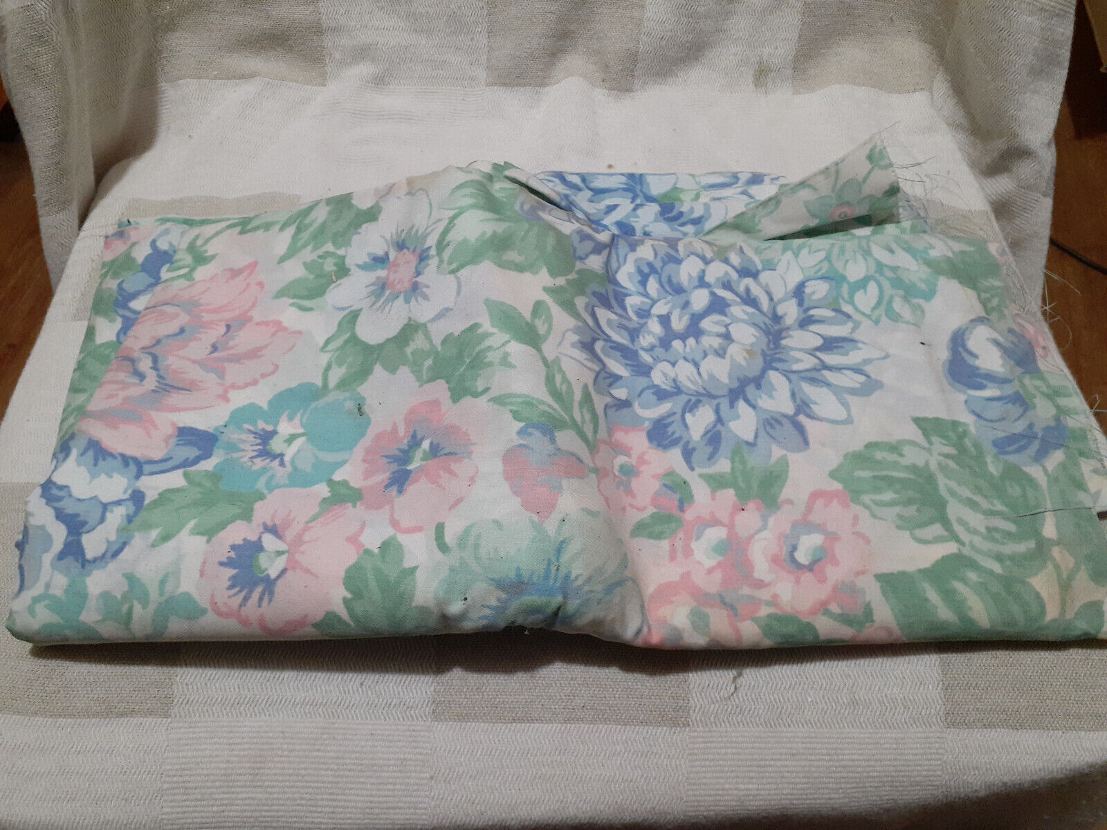 Vintage 1980s Pastel Floral Upholstery Fabric