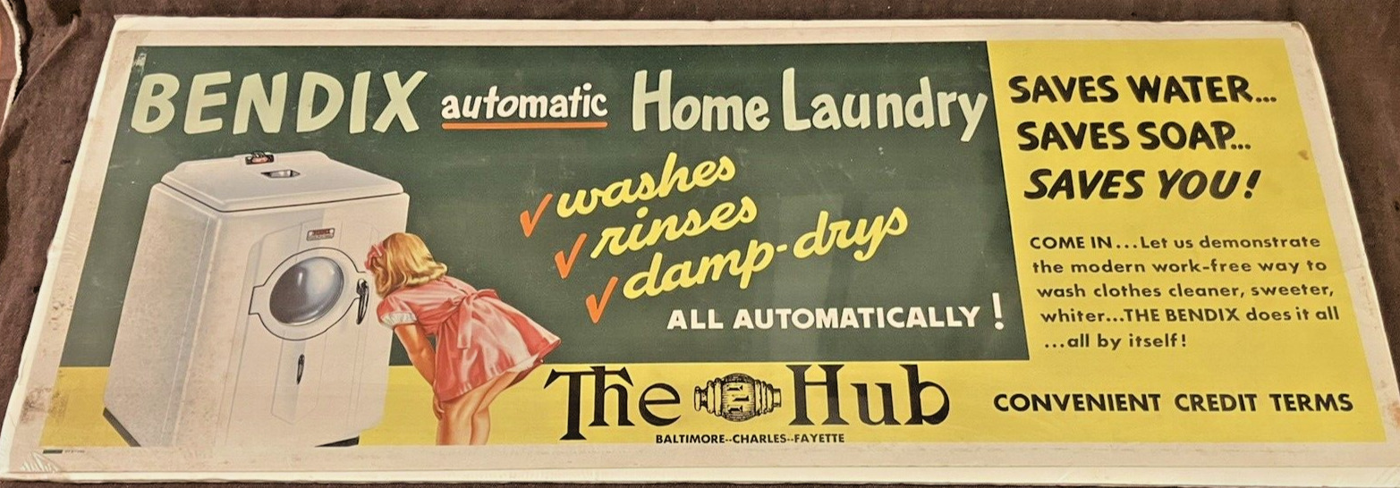 Antique/Vintage *Trolley/Bus* Advertisement 'Bendix Automatic Washing Machine