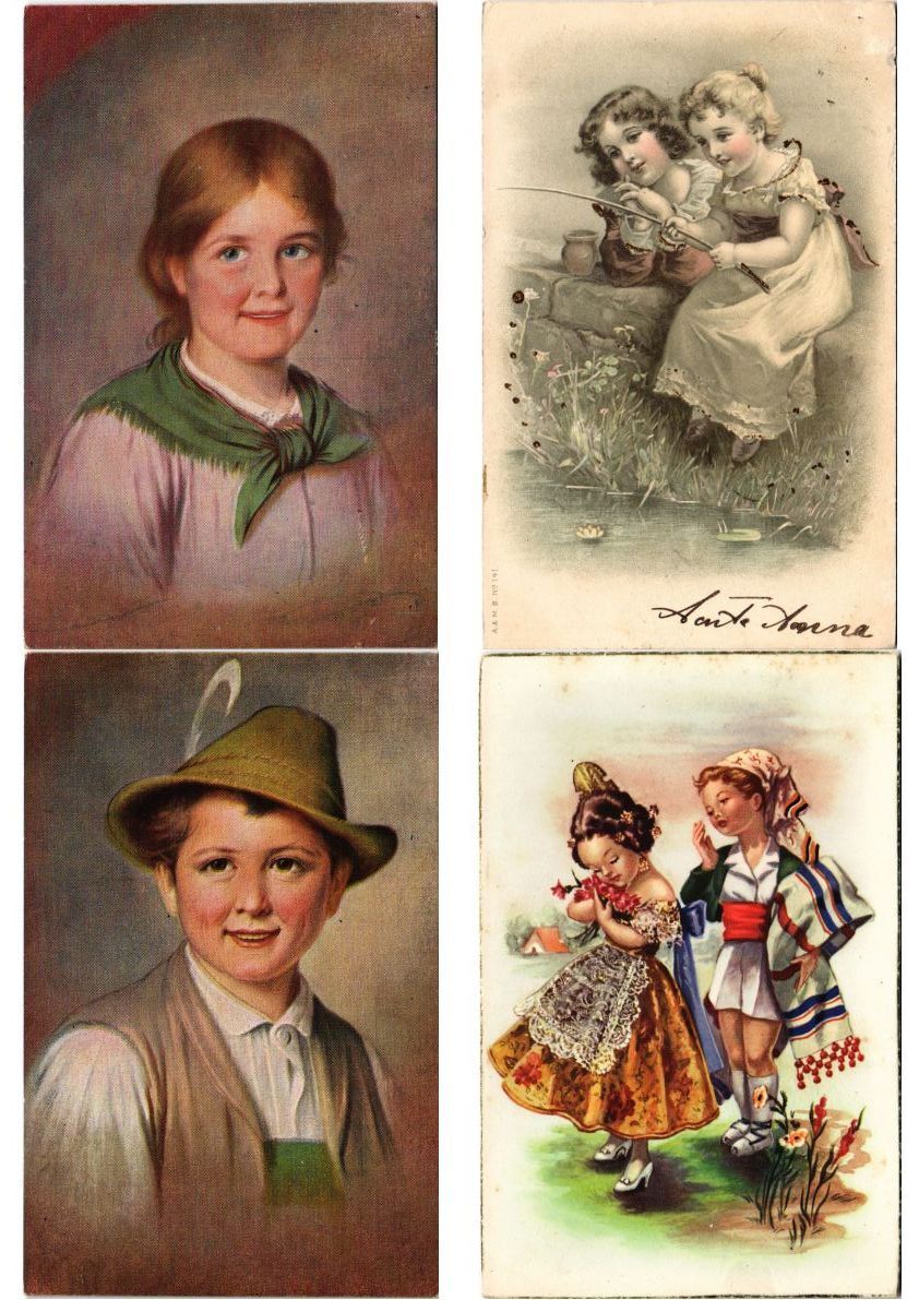 CHILDREN INFANTS Mostly ARTIST SIGNED 100 Vintage Postcards (PART 9) (L5460)