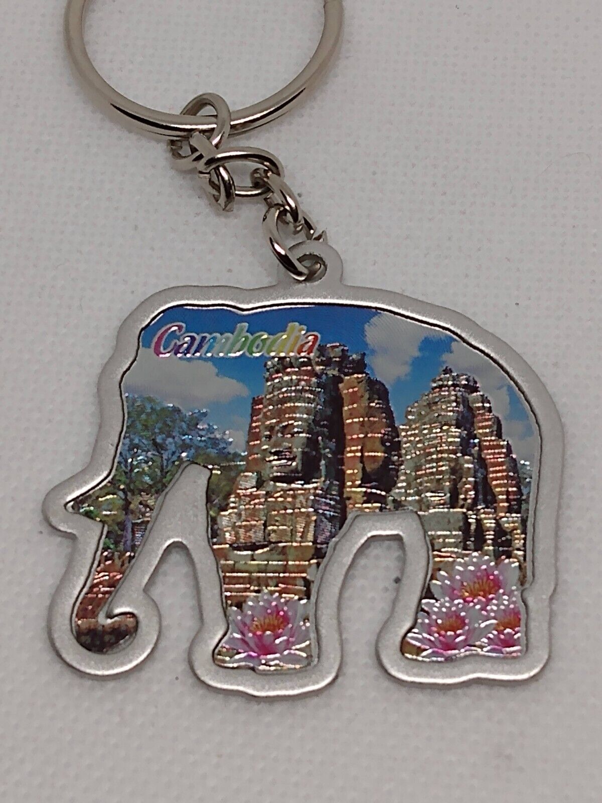 Cambodia Multicolor Elephant Souvenir Keyring