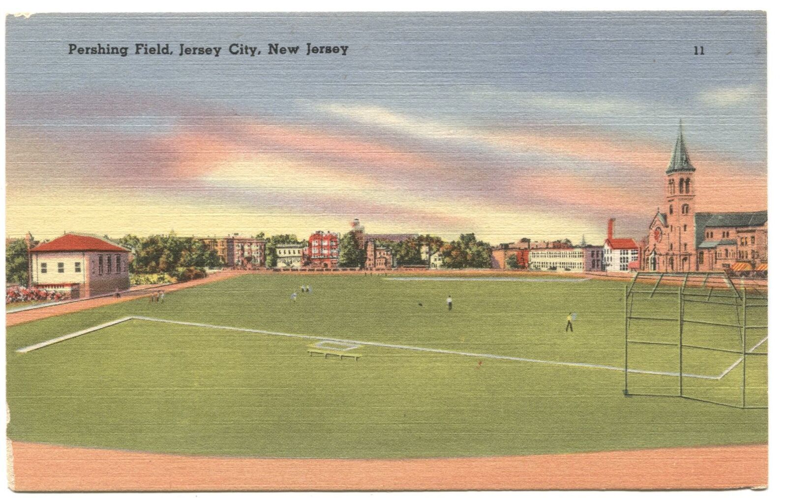 Postcard Pershing Field Jersey City NJ 