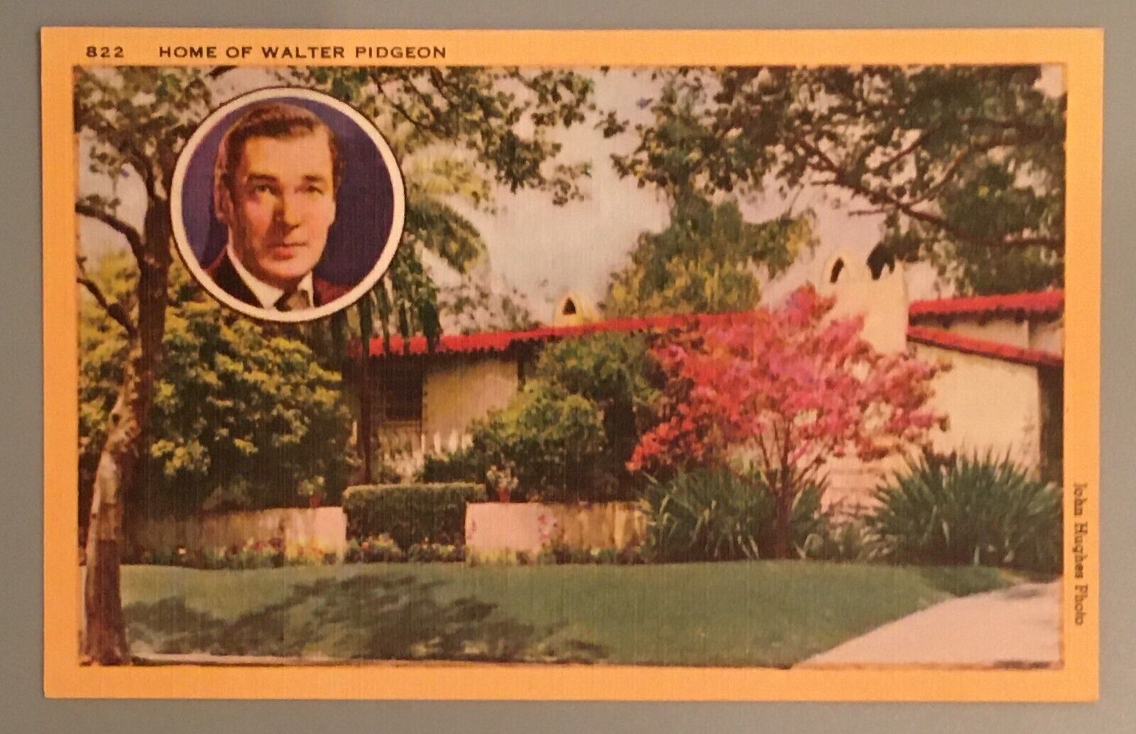 Vintage Longshaw Card Co John Hughes Photo Home Of Walter Pidgeon Linen Postcard