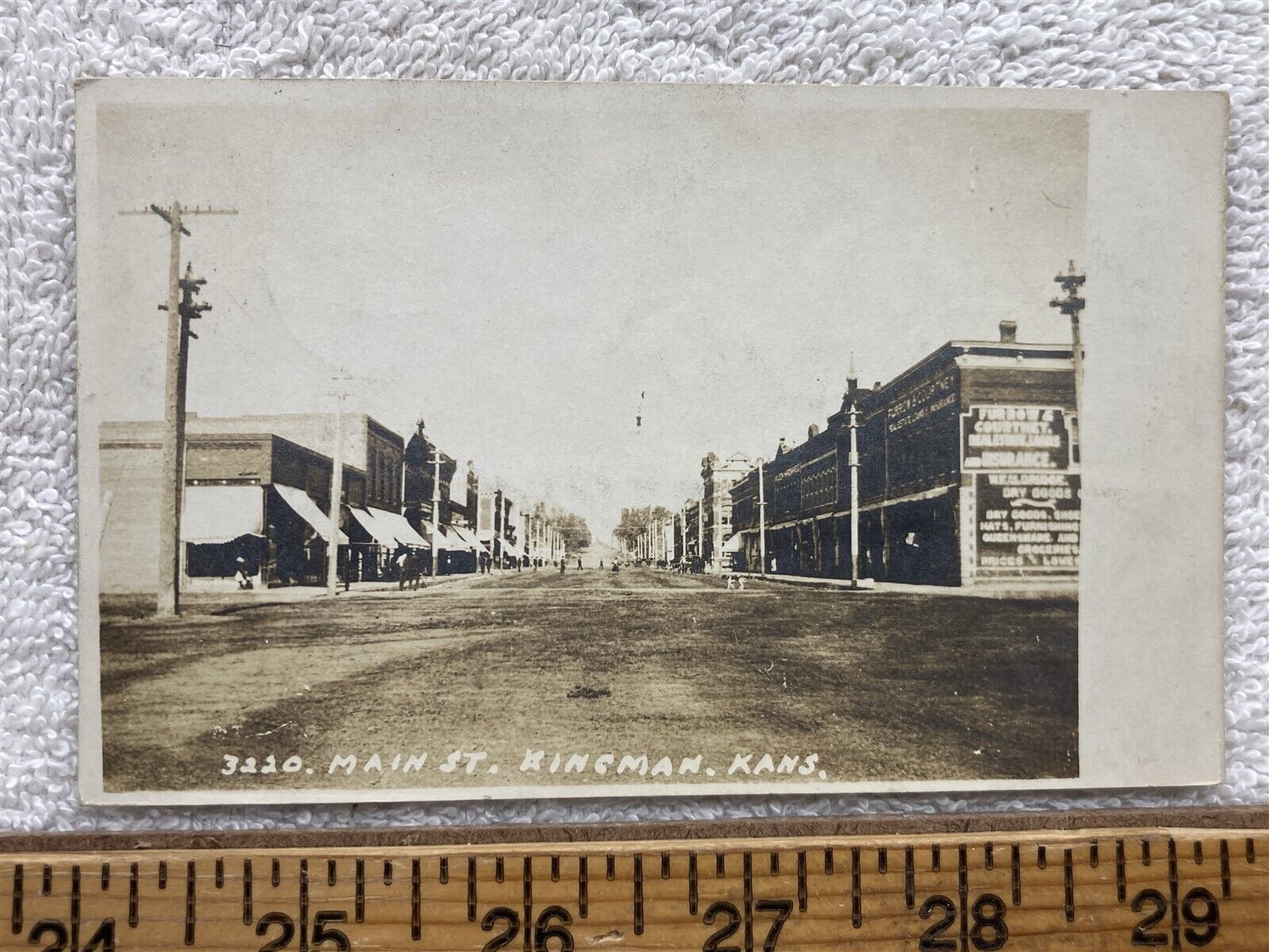 1908 Vintage Postcard Kingman Kansas Downtown Scene Philadelphia PA