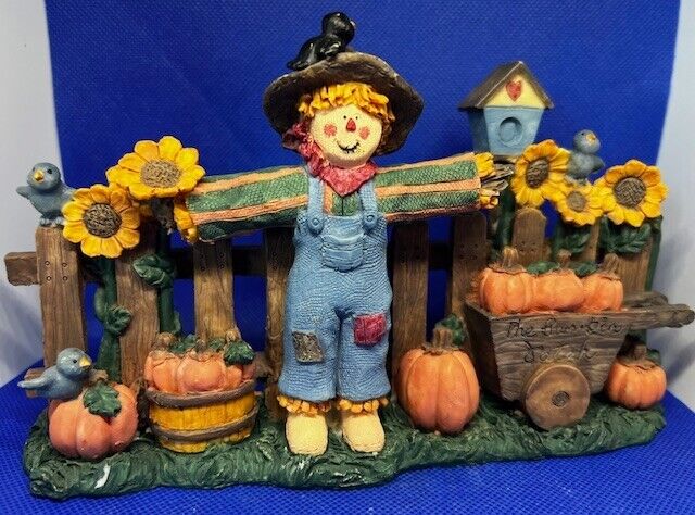 Vintage Fall Halloween Scarecrow Bumpkin Patch Birdhouse Figurine