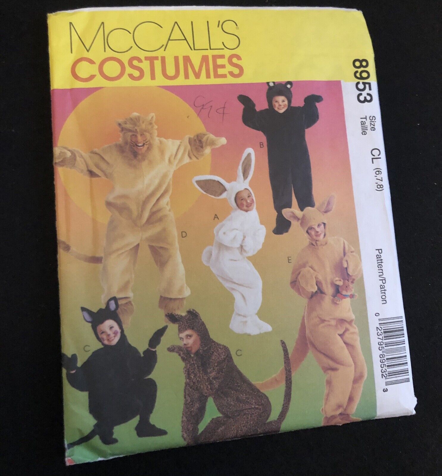 McCall’s Adult & Child Halloween Costumes Cat Lion Bunny Kangaroo Sew Kit