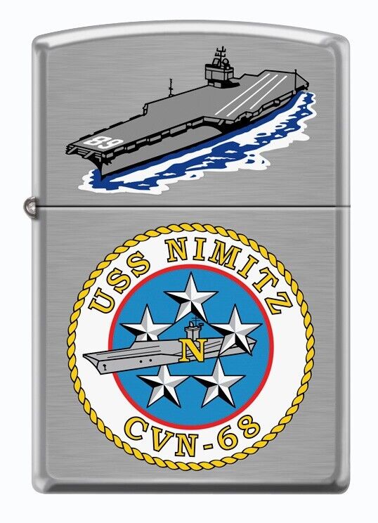 USS Nimitz (CVN-68) Aircraft Carrier Zippo MIB  Brushed Chrome