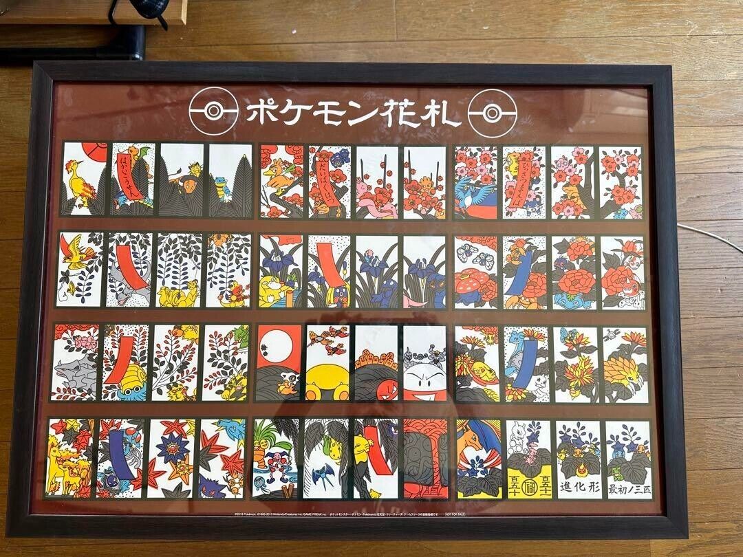 Pokemon Hanafuda first limited edition poster included framed Used Pokemon