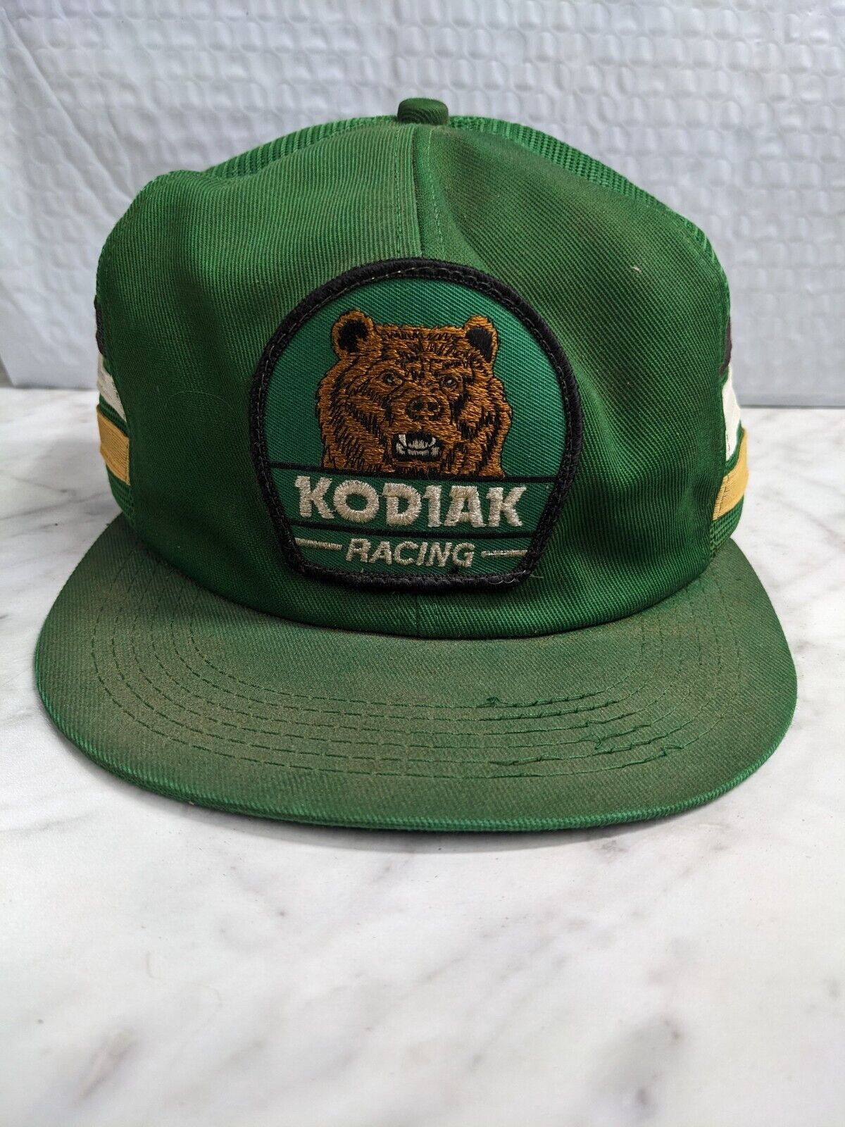 VINTAGE HAT CAP SNAPBACK TRUCKER Kodiak Racing 3 Three Stripe K PRODUCTS BRAND