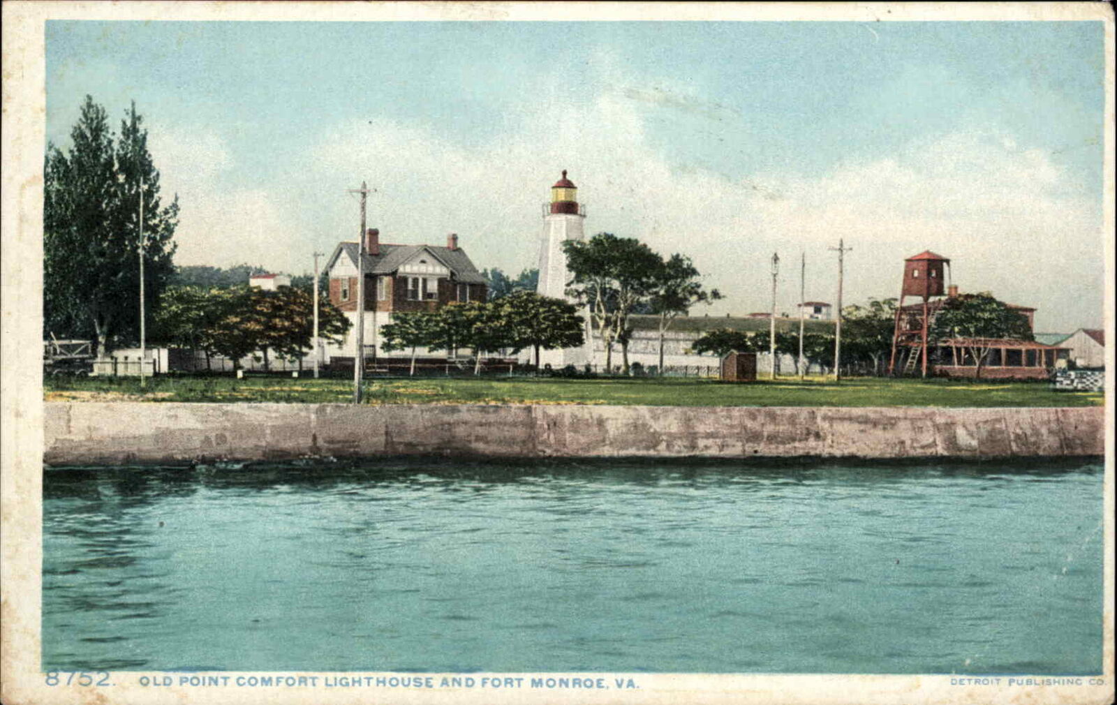 Fort Monroe Massachusetts MA Lighthouse 8752 Detroit Publishing c1910 Postcard