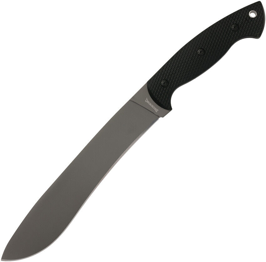 Browning Bush Craft Gray Titanium Blade Black Handle Camp Knife + Sheath 0259