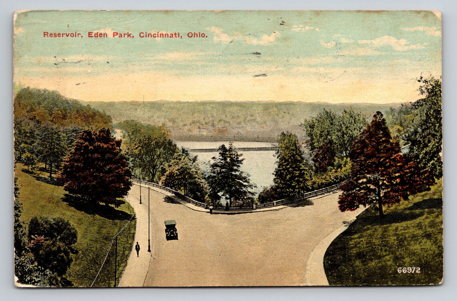 Cincinnati Ohio Eden Park Road Reservoir c1927 OH Postcard