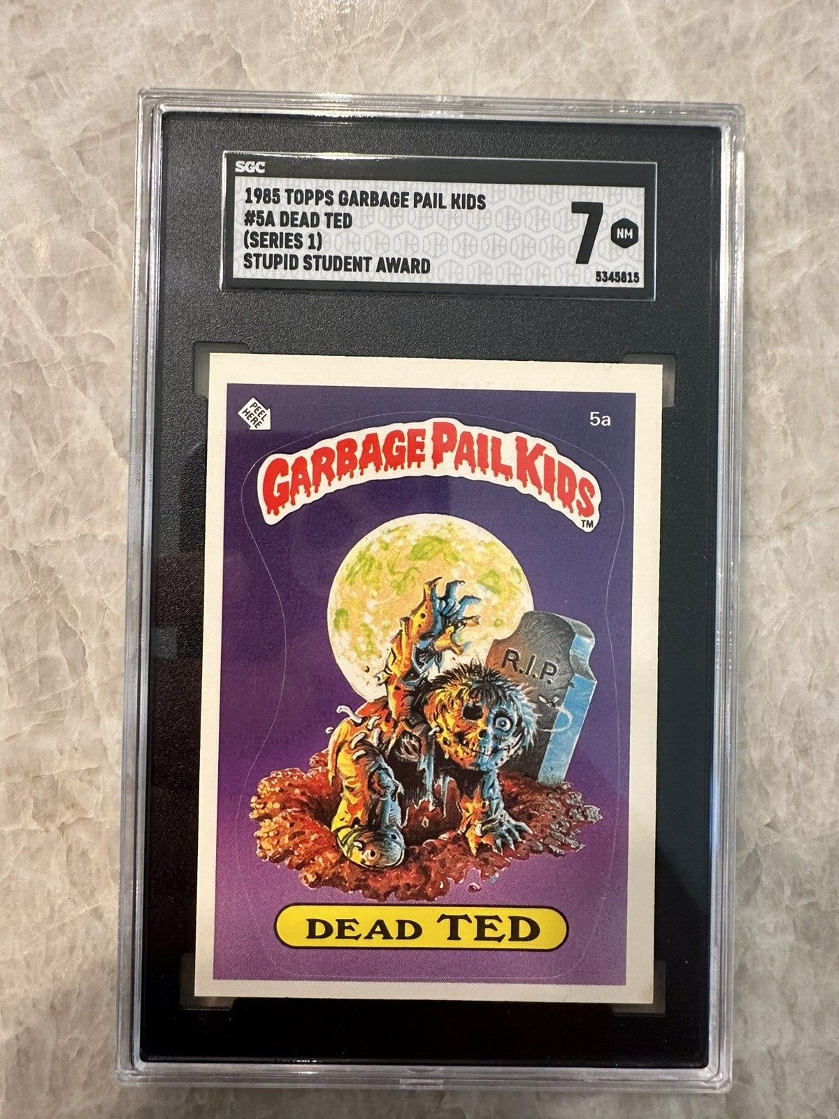 1985 Topps Garbage Pail Kids #5a Dead Ted Series 1 Trading Card SGC 7 NM Rare