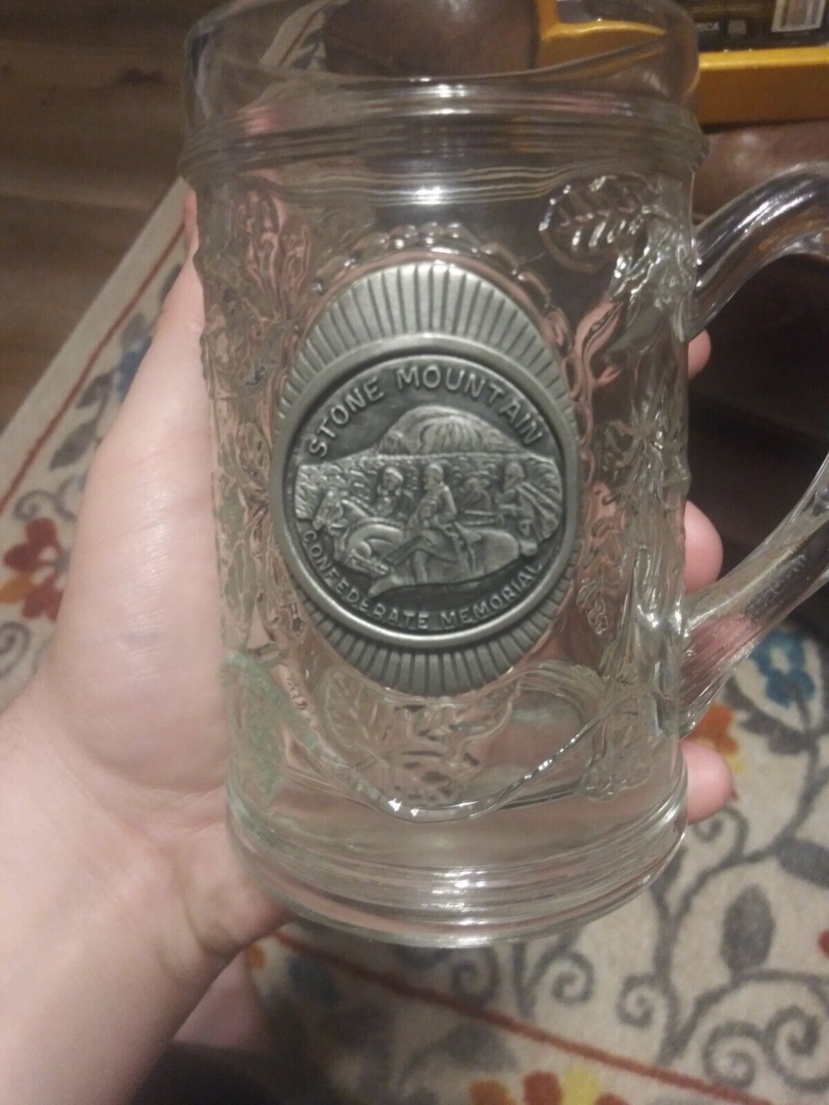 vintage stone mountain confederate memorial glass mug
