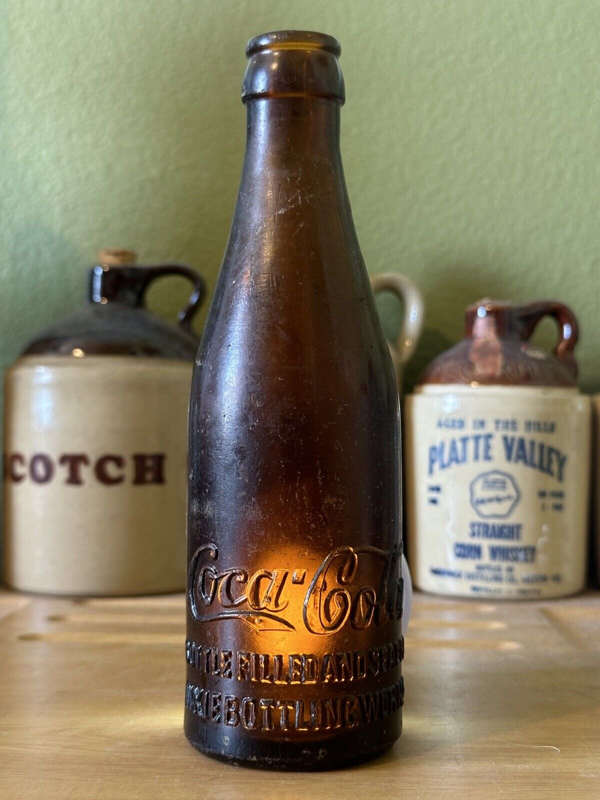 Rare Antique Coca Cola Bottle Dixie Bottling Works Amber Brown Straight Side