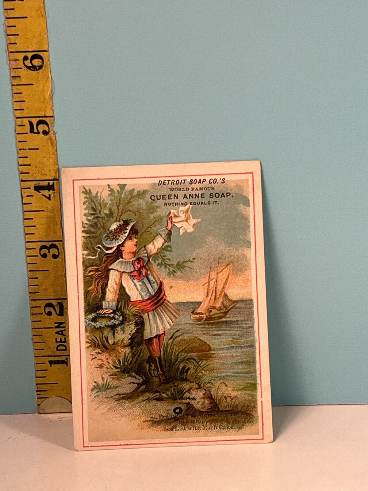 1800's Queen Anne Soap, No. 183qty 4 sea series  by Detroit Soap Co trade card .
