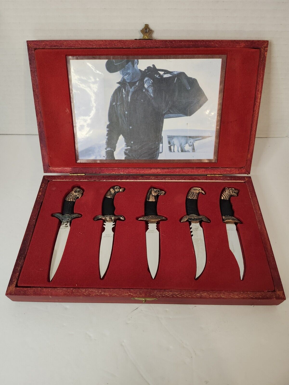 Vintage Set Of 5 Mini Animal Head Knives