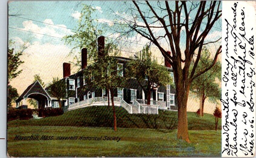 Postcard Haverhill Historical Society Haverhill MA Massachusetts 1906       M261